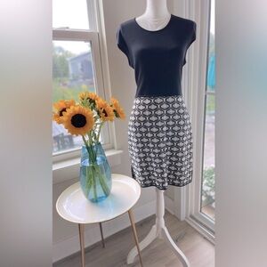 St John Collection Caviar Black & White Sheath Dress